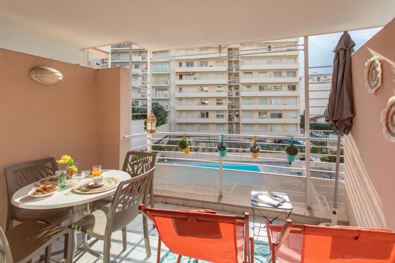 C1 Clemenceau Pool Balcony Bath Ac 2Mins Walk To Sand Beach Cannes Exterior foto